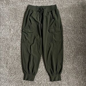 Women’s All In Motion Olive Green Cargo Joggers with Ankle Cuffs